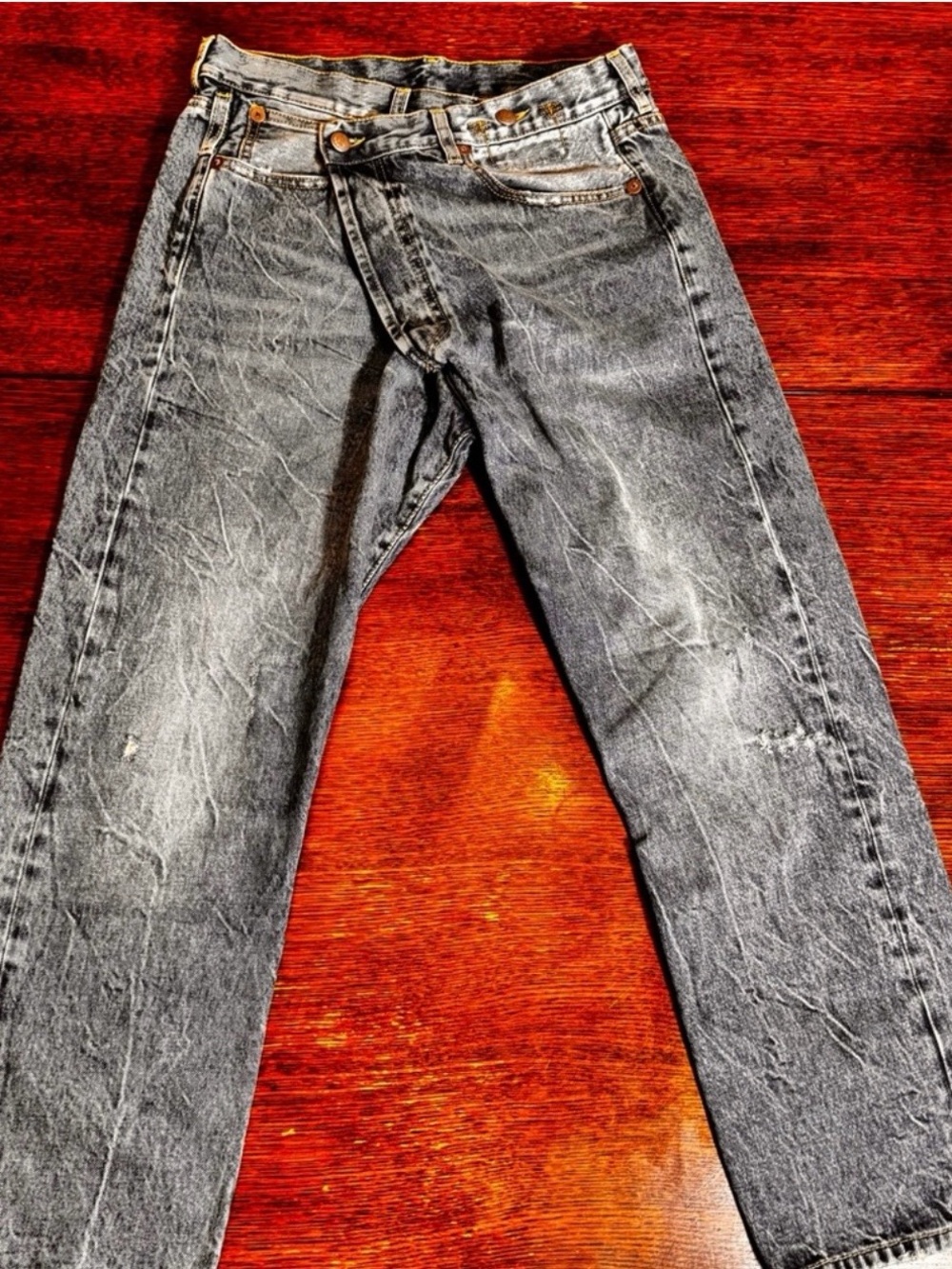 R13 Light Blue Washed Straight Jeans - Picture 7 of 14